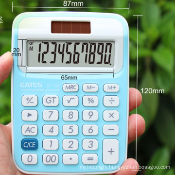 Korean School Supplier Promotion Gift 10 Digits Pocket Calculator Solar Power Cute Small Size Colorful Mini Calculator